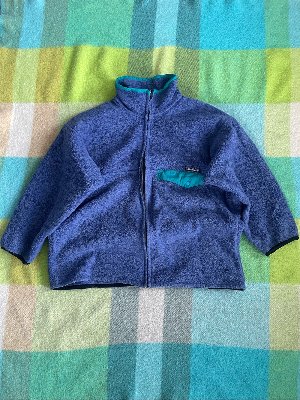 Vintage Patagonia Synchilla 90s Outdoor FullZip Fleece Jacket Girl’s L Women’s S